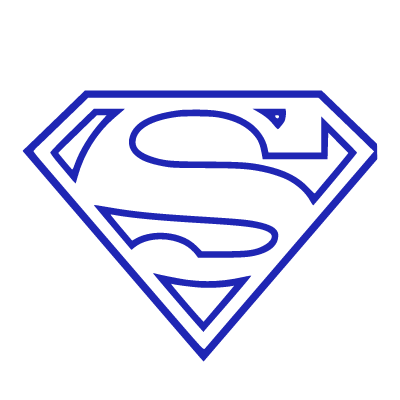 Шаблон печати №455 с эмблемой супергероя - супермена