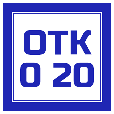 Шаблон квадратного штампа №799 с надписью «‎ОТК» и «‎0 20»