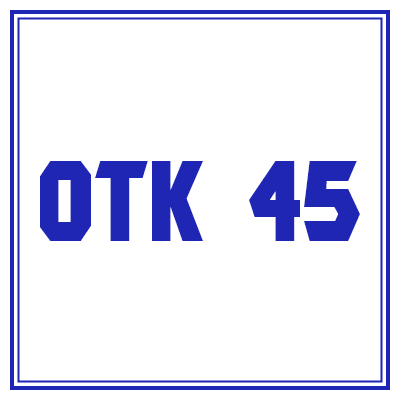 Шаблон квадратного штампа №804 с надписью «ОТК» и числом (например, 45)