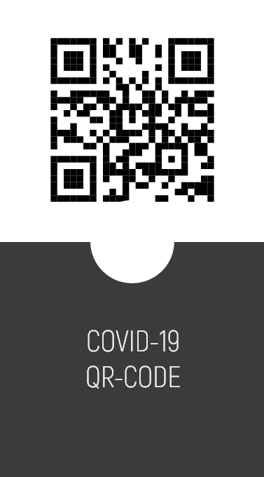 Визитка с QR-кодом на сертификат вакцинации от коронавирусной инфекции. (Не забудьте сгенерировать Ваш личный QR). Covid-19 QR-Code. Размер макета - 50x90 мм.