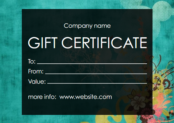 Элегантный подарочный сертификат (gift certificate) на сумму или процедуру. Размер макета - 148x105 мм.