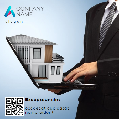 Рекламный флаер для строительной компании/риэлтора/агенства недвижимости/компании строительства домов и т.п. Размер макета - 120x120 мм.