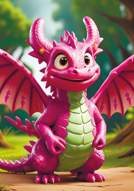 Карманный календарь на 2024 год с изображением розового дракона, с вашим логотипом, контактами или текстом. Размер макета - 70x100 мм.