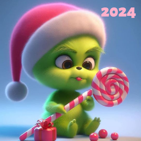 Милый календарь Grinch на 2024 год. Размер макета - 120x120 мм.