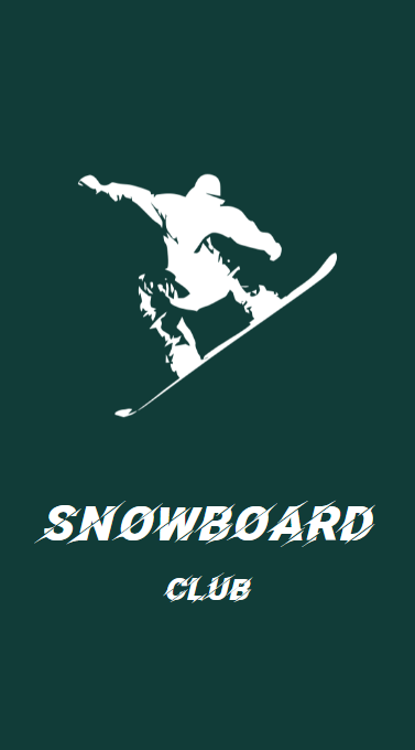 Стильная вертикальная визитка для сноубордистов и компаний, предоставляющей снаряжение для сноубординга. Размер макета - 50x90 мм.