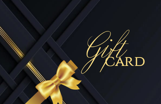 Элегантная чёрно-золотая подарочная карта клиента, для разных магазинов и услуг. Размер макета - 85x55 мм.