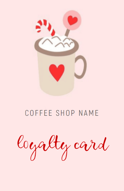 Карта лояльности / бонусная карта для кофейни / кондитерской  / кофе с собой. Размер макета - 55x85 мм.