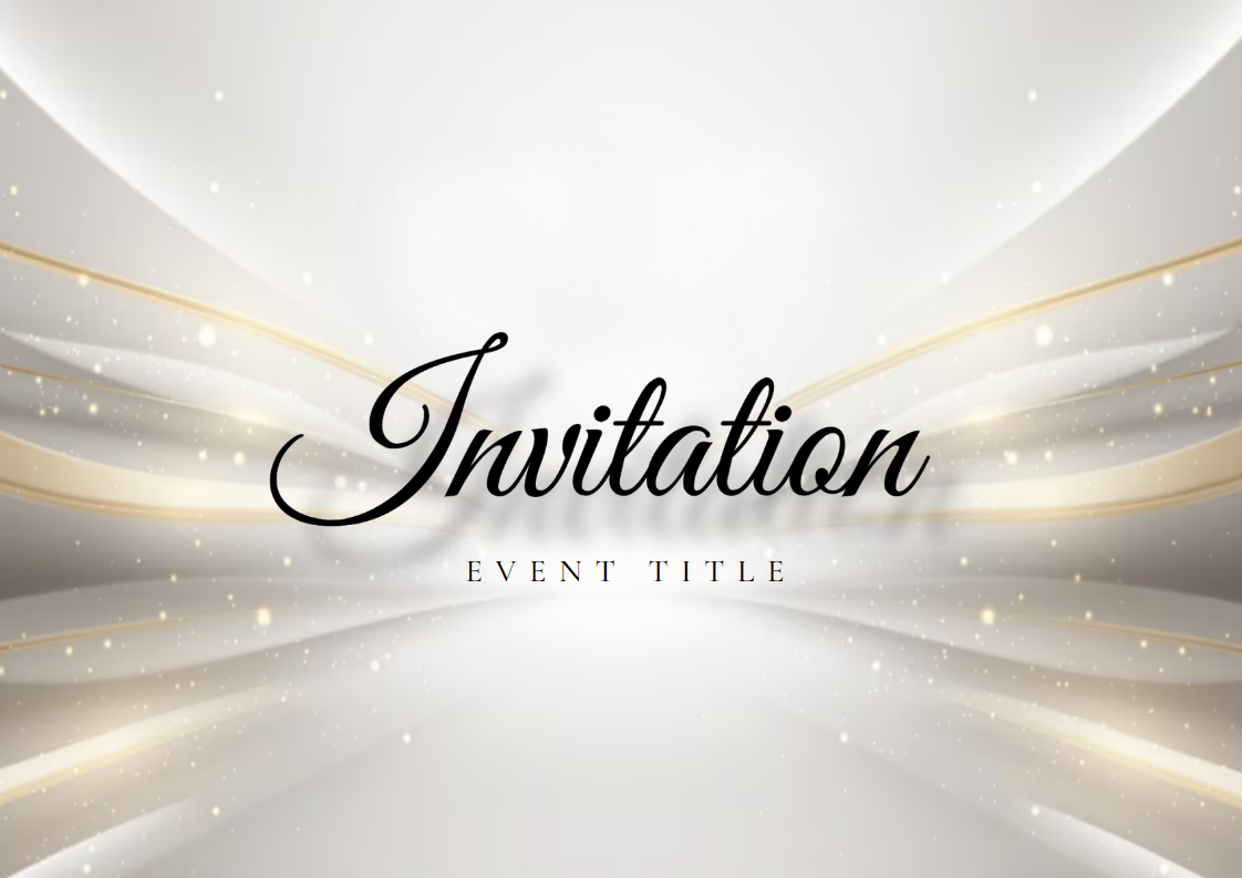 Элегантное светлое именное пригласительное на мероприятие: свадьба /день рождения / открытие заведения и т.п. Размер макета - 297x210 мм.