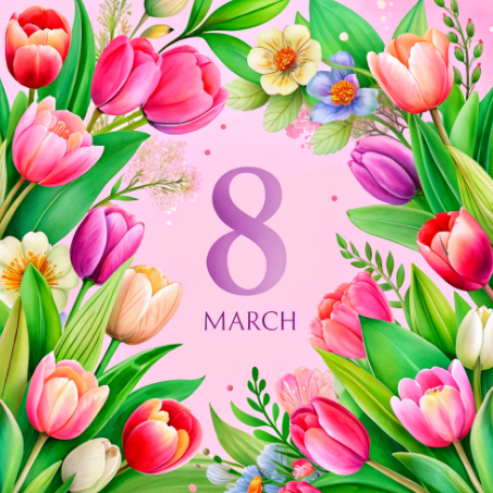 Шаблон открытки с 8 марта, международный женский день, 8 march, happy women`s day, маленькая открытка, мини открытка в дополнение к подарку, открытка для девушки, женщины, мамы, бабушки, подруги, поздравление сотрудников, розовый фон. Размер макета - 120x120 мм.