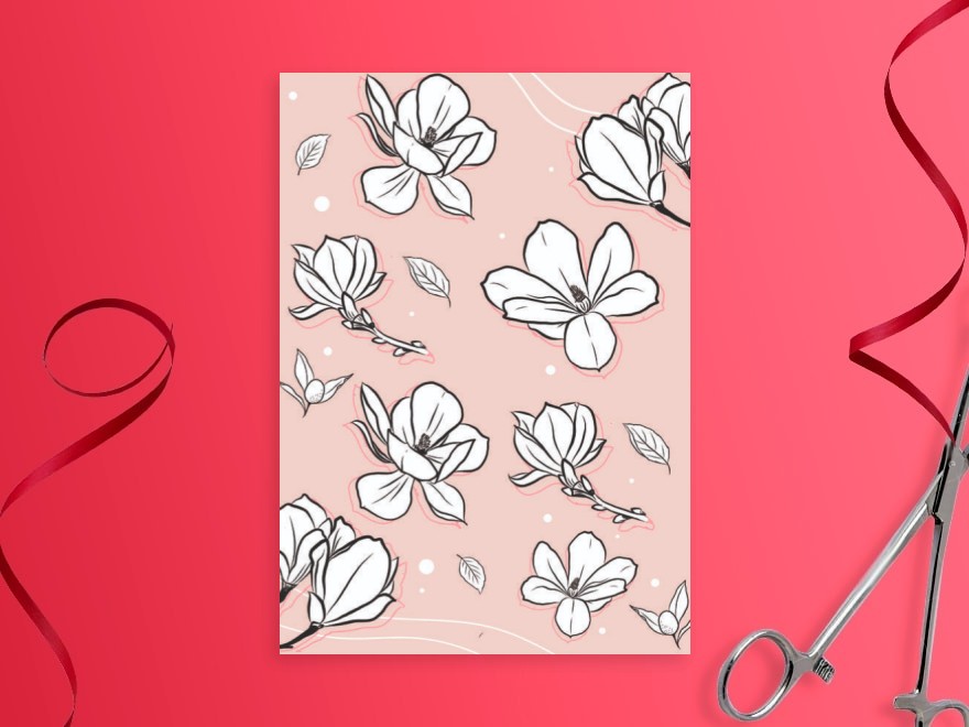Шаблон листовки или флаера формата A5: цветы, косметика, все для свадьбы