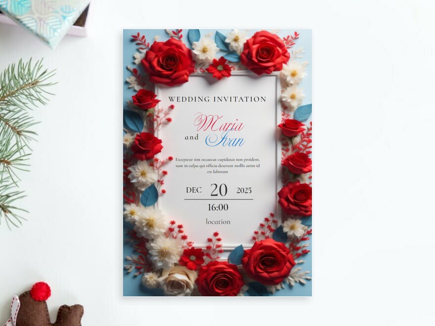 Шаблон листовки или флаера формата A4: праздники, организация мероприятий, свадьба