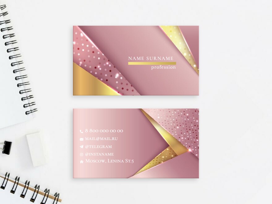 Шаблон визитной карточки: руководитель, дизайн, свадьба