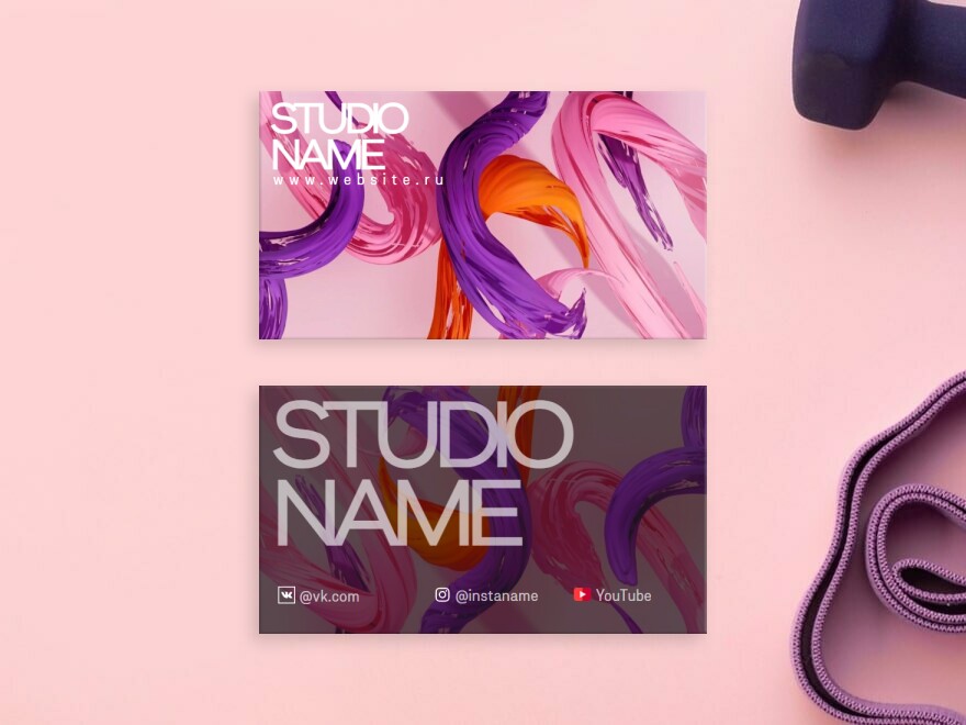 Шаблон визитной карточки: фотографы, видео, творчество, веб дизайнер, гимнастика
