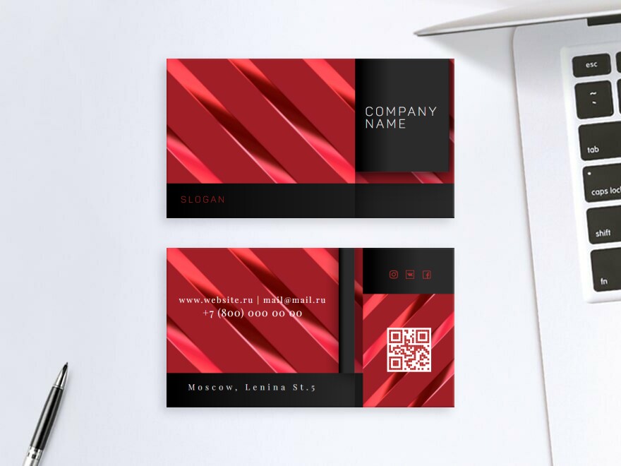 Шаблон визитной карточки: услуги для бизнеса, директор, веб студия