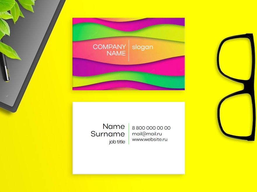 Шаблон визитной карточки: веб студия, мероприятия, дизайн интерьеров