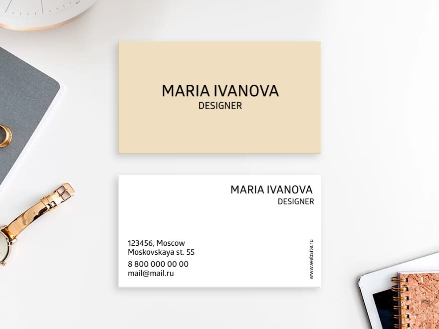 Шаблон визитной карточки: консалтинг, дизайн, салоны красоты