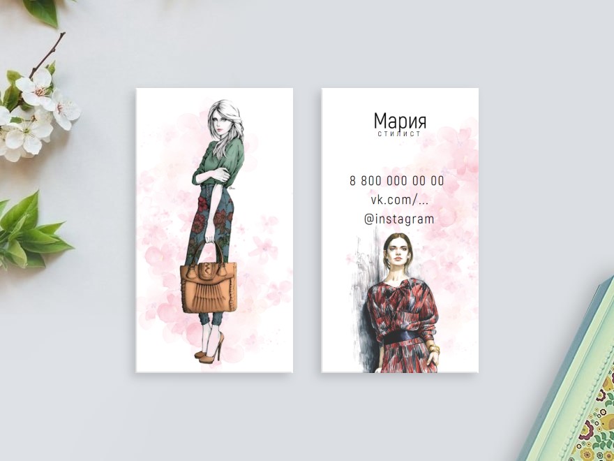 Шаблон визитной карточки: универсальные, дизайн, одежда, обувь, сумки и аксессуары