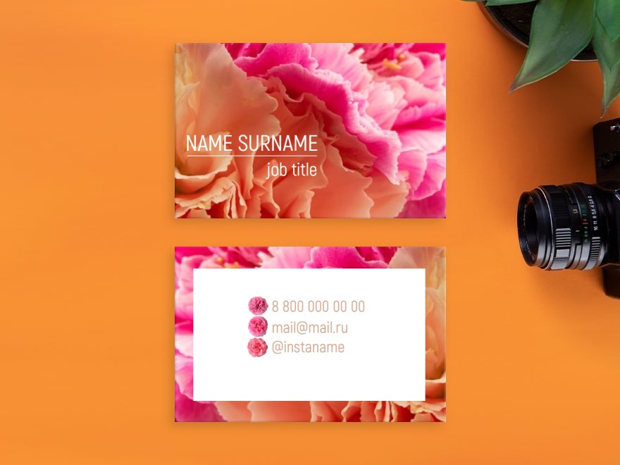 Шаблон визитной карточки: искусство, флорист, цветы, цветы