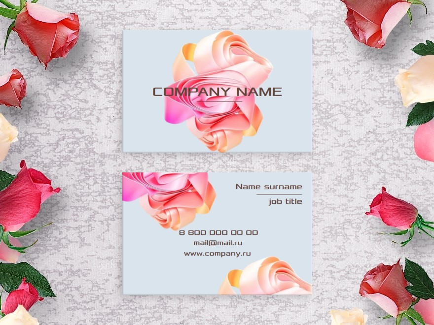 Шаблон визитной карточки: швейные мастерские и ателье, флорист, цветы, все для свадьбы