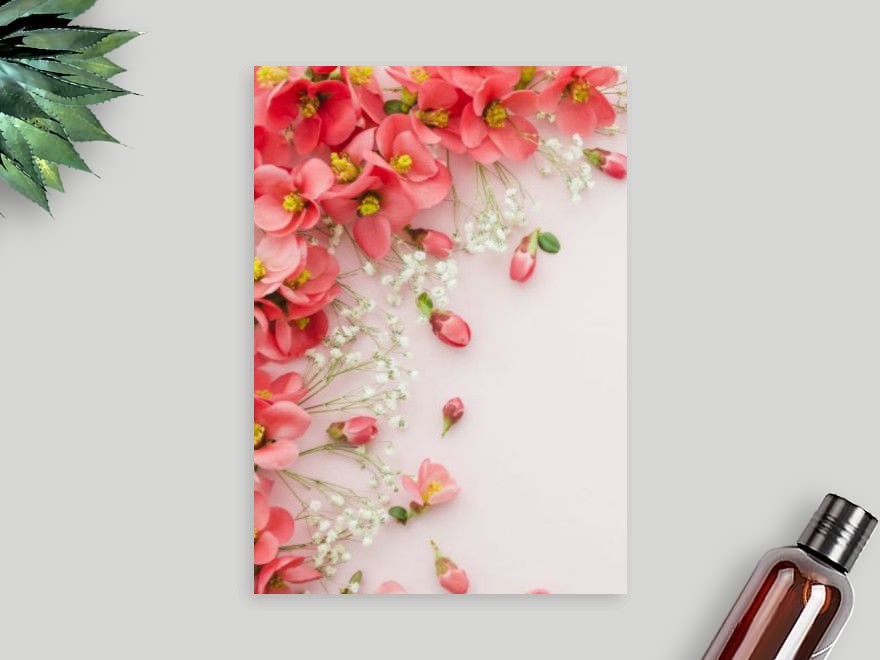 Шаблон листовки или флаера формата A5: интернет-магазин, флорист, цветы