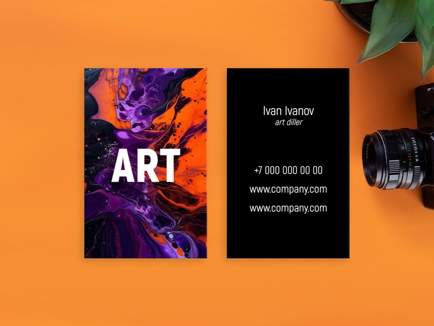 Шаблон визитной карточки: искусство, арт и арт-студии, фото и видео