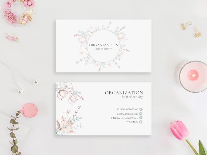 Дизайн макет визитной карточки: салоны красоты, свадьба, цветы