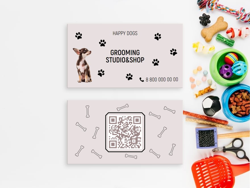 Шаблон визитной карточки: ветеринария, врачи, клиники, собаки, уход за животными