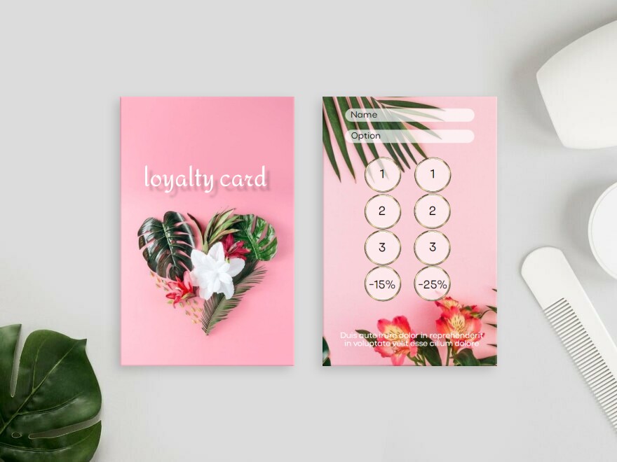 Шаблон визитной карточки: сауна, баня, спа, spa, флорист, цветы