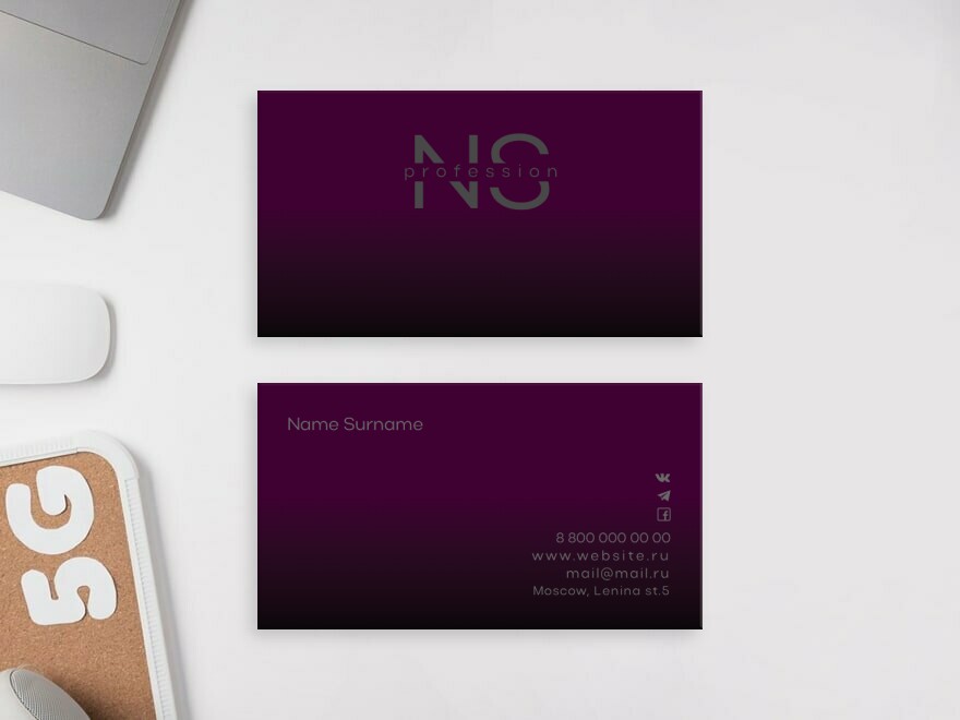 Шаблон визитной карточки: услуги для бизнеса, руководитель, веб дизайнер