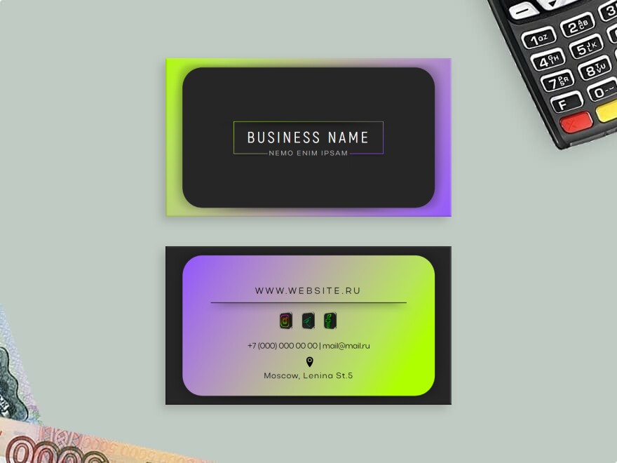 Шаблон визитной карточки: услуги для бизнеса, руководитель, банки, кредитные организации