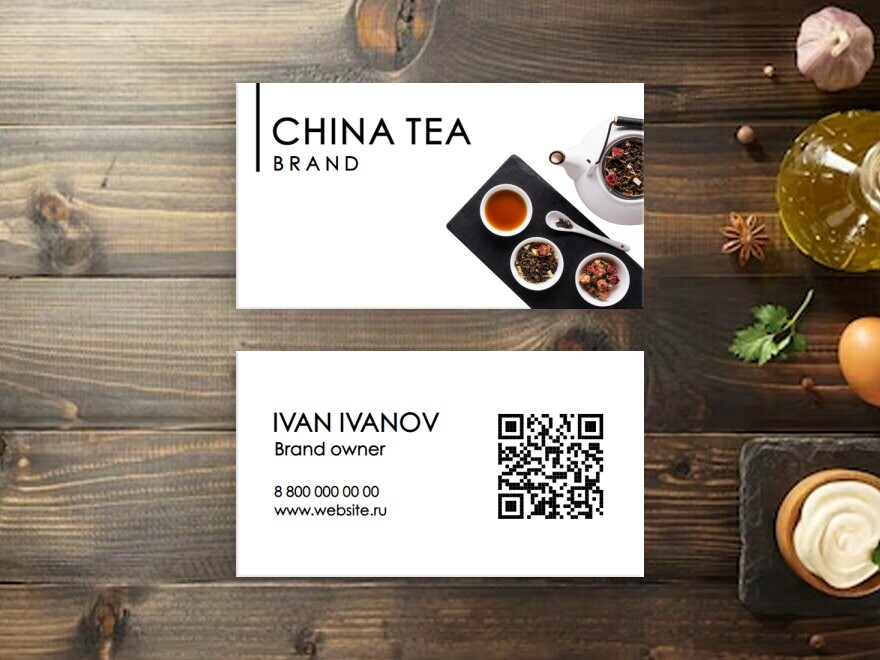 Шаблон визитной карточки: интернет-магазины, продуктовые товары, ресторан