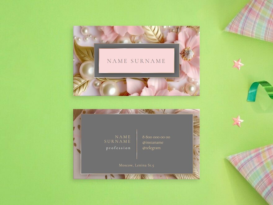 Шаблон визитной карточки: организация мероприятий, салоны красоты, цветы