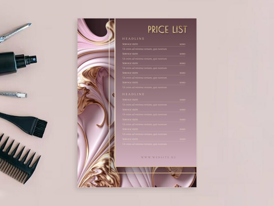 Шаблон листовки или флаера формата A4: дизайн, маркетолог, маркетинг, салоны красоты