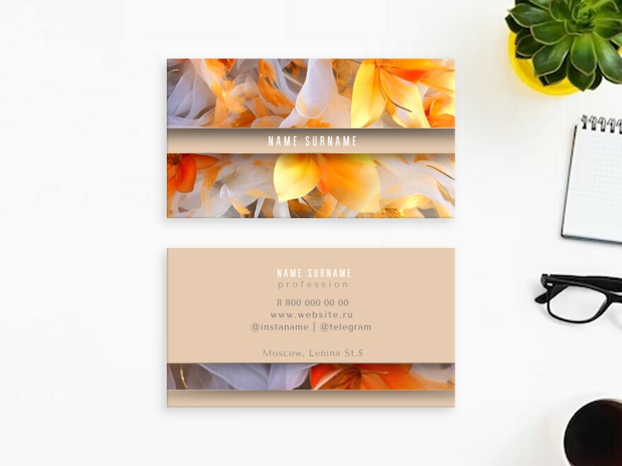 Шаблон визитной карточки: универсальные, спа, spa, флорист, цветы