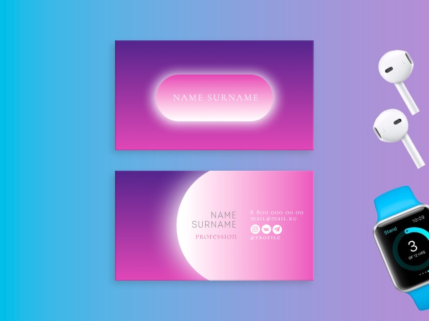 Шаблон визитной карточки: веб дизайнер, маникюр, педикюр, салоны красоты