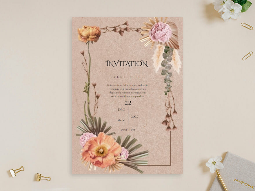 Шаблон листовки или флаера формата A4: мероприятия, организация мероприятий, свадьба