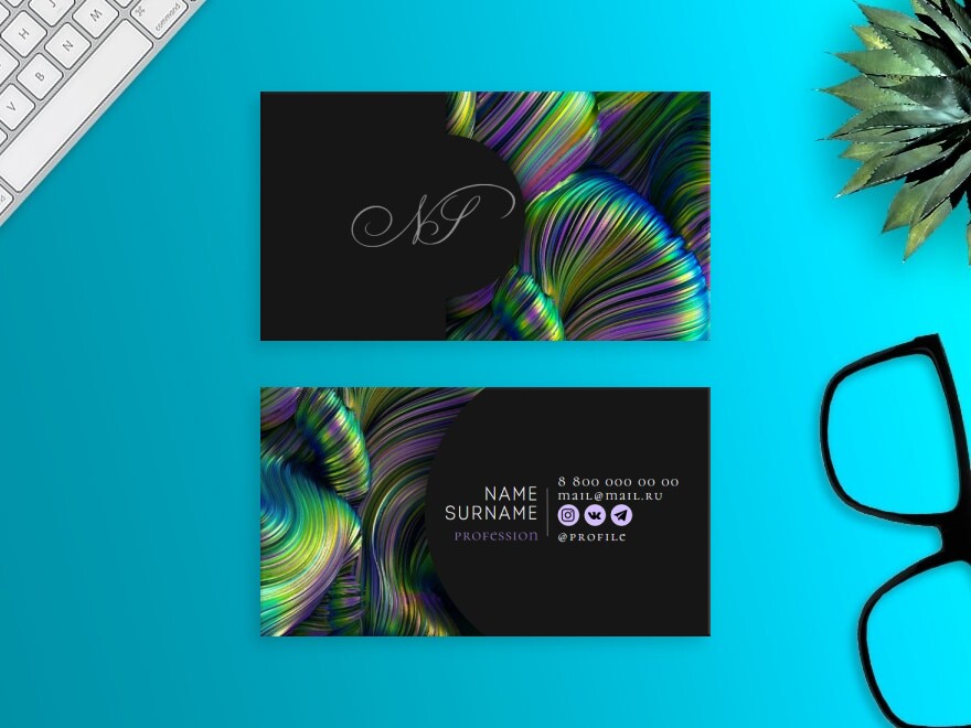Шаблон визитной карточки: веб дизайнер, веб студия, парикмахеры