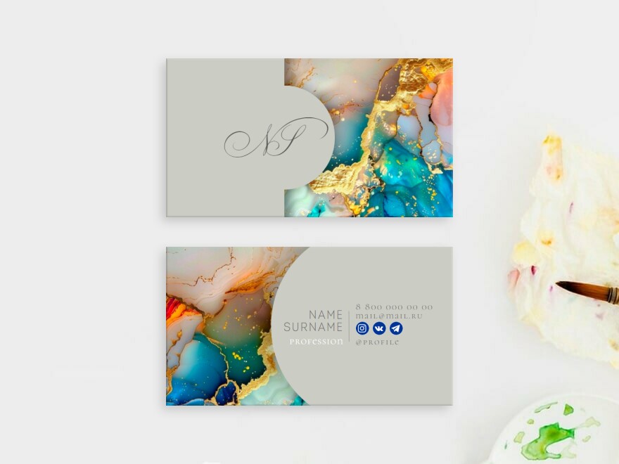 Шаблон визитной карточки: услуги для бизнеса, дизайн, салоны красоты