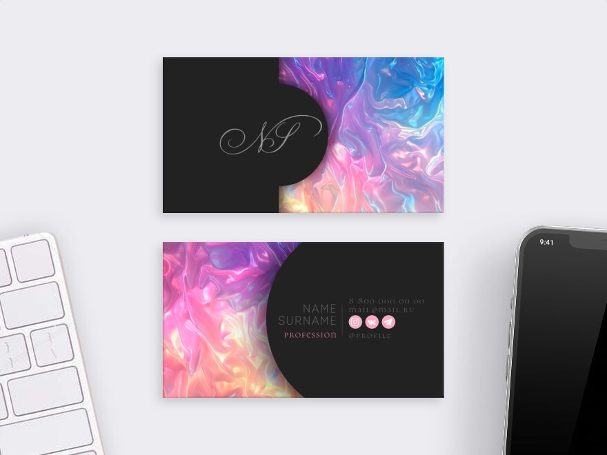 Шаблон визитной карточки: веб дизайнер, пиар-менеджер, салоны красоты