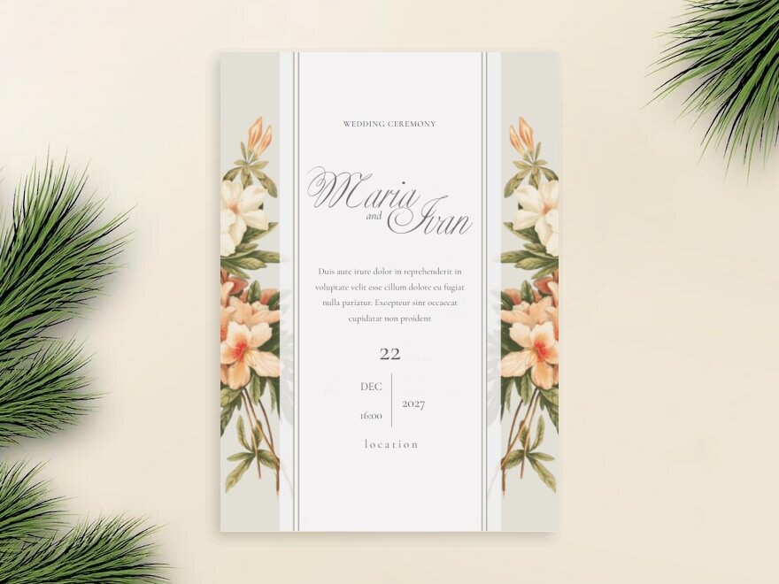 Шаблон листовки или флаера формата A4: мероприятия, праздники, свадьба