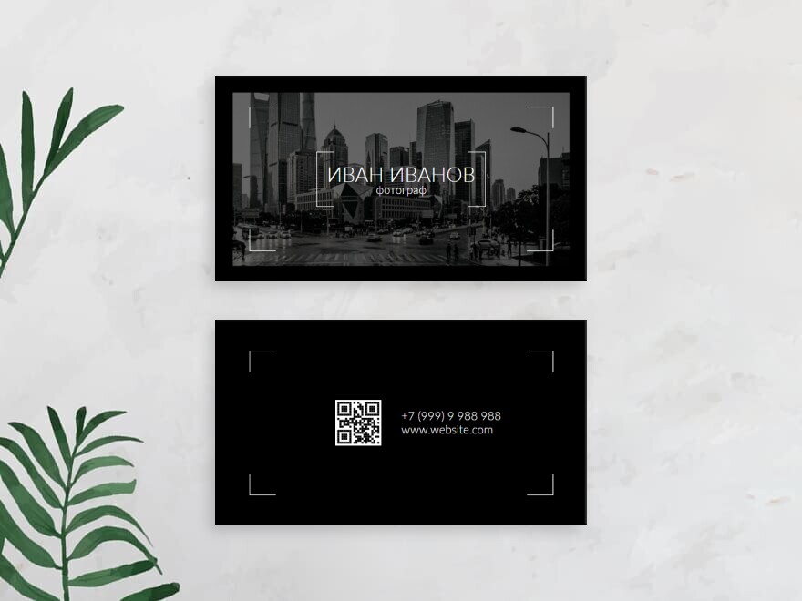 Шаблон визитной карточки: фотографы, видео, творчество, фото и видео