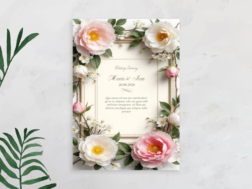 Шаблон листовки или флаера формата A5: мероприятия, праздники, свадьба