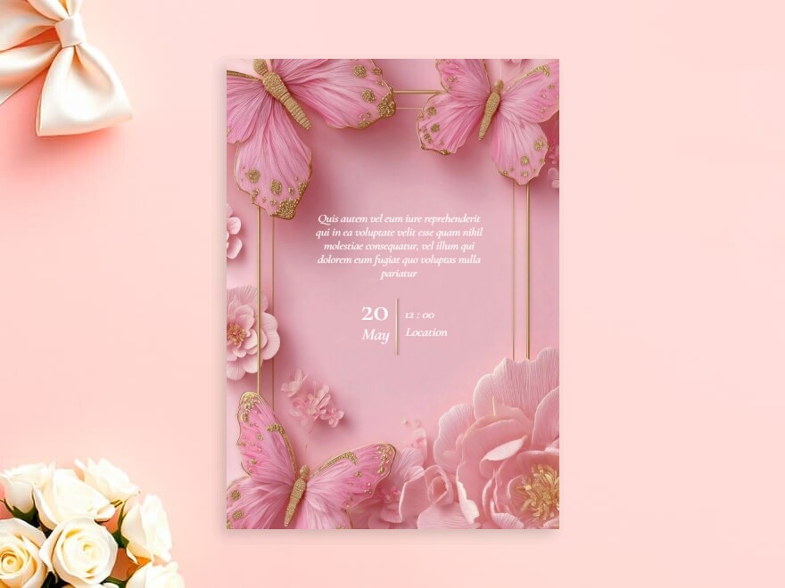 Шаблон листовки или флаера формата A5: мероприятия, праздники, свадьба