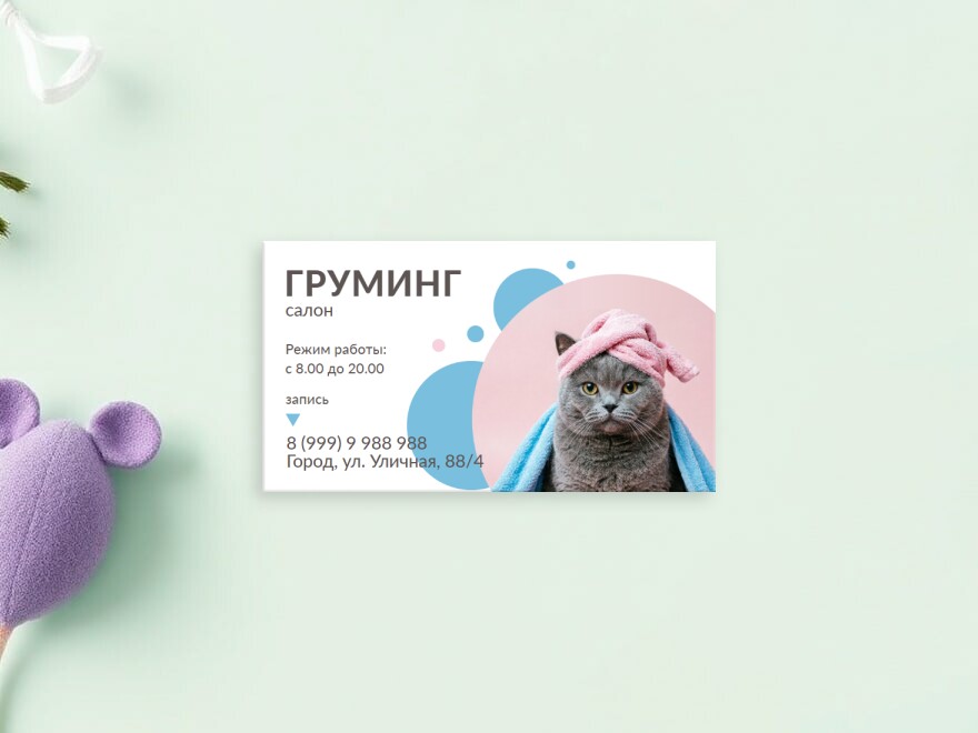 Шаблон визитной карточки: ветеринария, врачи, клиники, животные, уход за животными