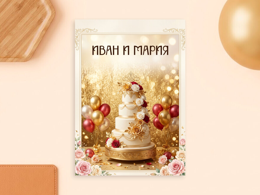 Шаблон листовки или флаера формата A5: мероприятия, праздники, свадьба
