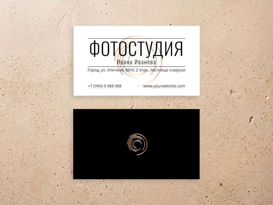 Шаблон визитной карточки: фотографы, видео, творчество, фото на документы, фото и видео