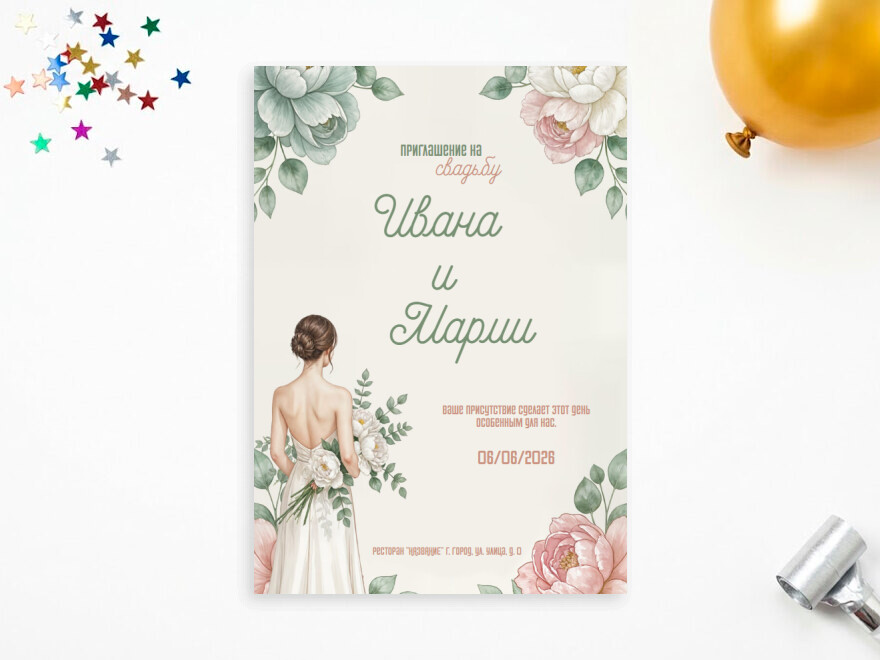 Шаблон листовки или флаера формата A5: организация мероприятий, свадьба, все для свадьбы