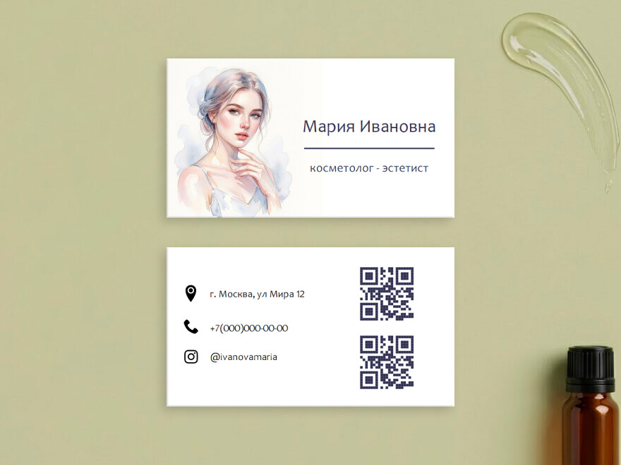 Шаблон визитной карточки: косметология, салоны красоты, спа, spa