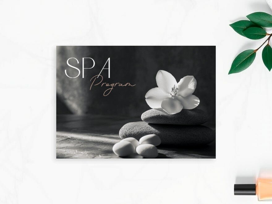 Шаблон листовки или флаера формата A6: сауна, баня, салоны красоты, спа, spa