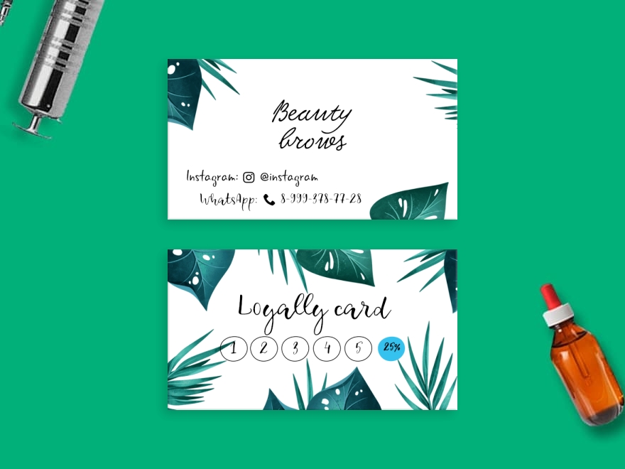 Шаблон визитной карточки: косметология, визажисты, салоны красоты